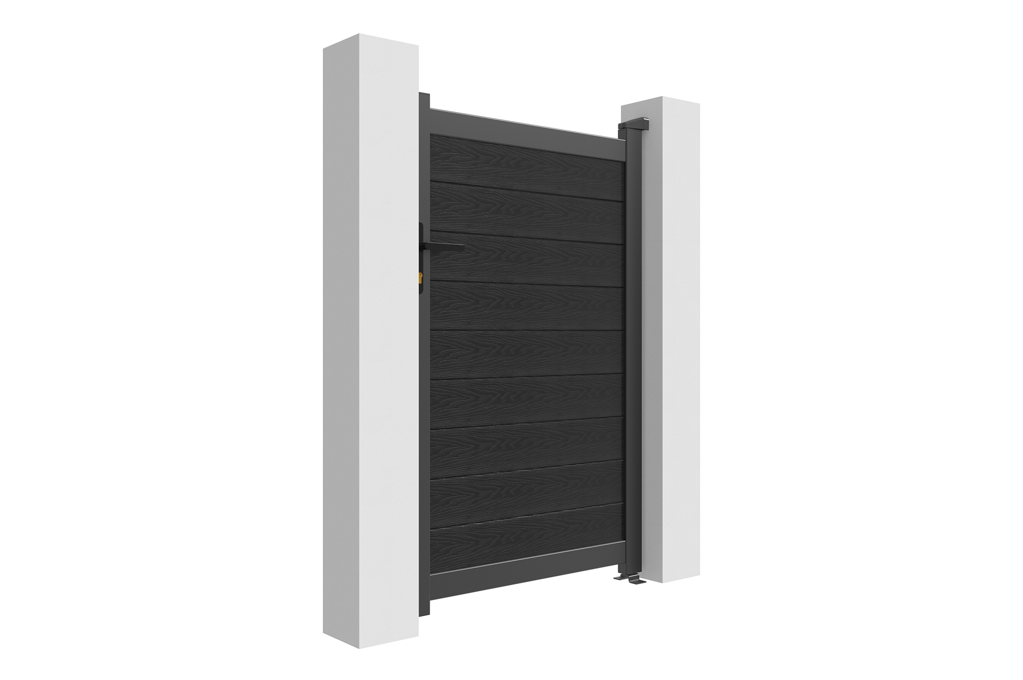 ATHOS 3m H.160cm Anthracite Grey Composite Wood Swing Gate with Aluminium Frame + ATHOS 1m H.160cm Composite Pedestrian Gate 19