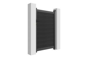 Puerta de madera compuesta ATHOS de 1 m de altura (160 cm) en color gris antracita con marco de aluminio + 2 postes de aluminio de 10 x 10 cm. 4