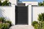 Portillon bois composite plein 1m ATHOS H.160cm gris anthracite avec cadre aluminium main_image thumbnail