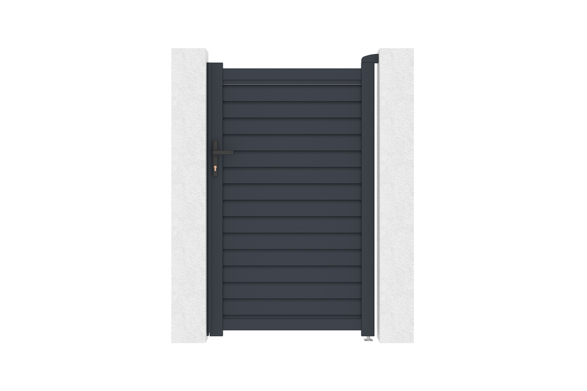 Portillon 1m CALANCIA H.160cm lames persiennes aluminium gris 2