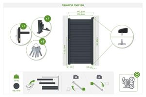 Gate 1m CALANCIA H.180cm gray aluminum 5