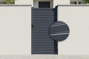 Portillon 1m CALANCIA H.180cm lames persiennes aluminium gris main image