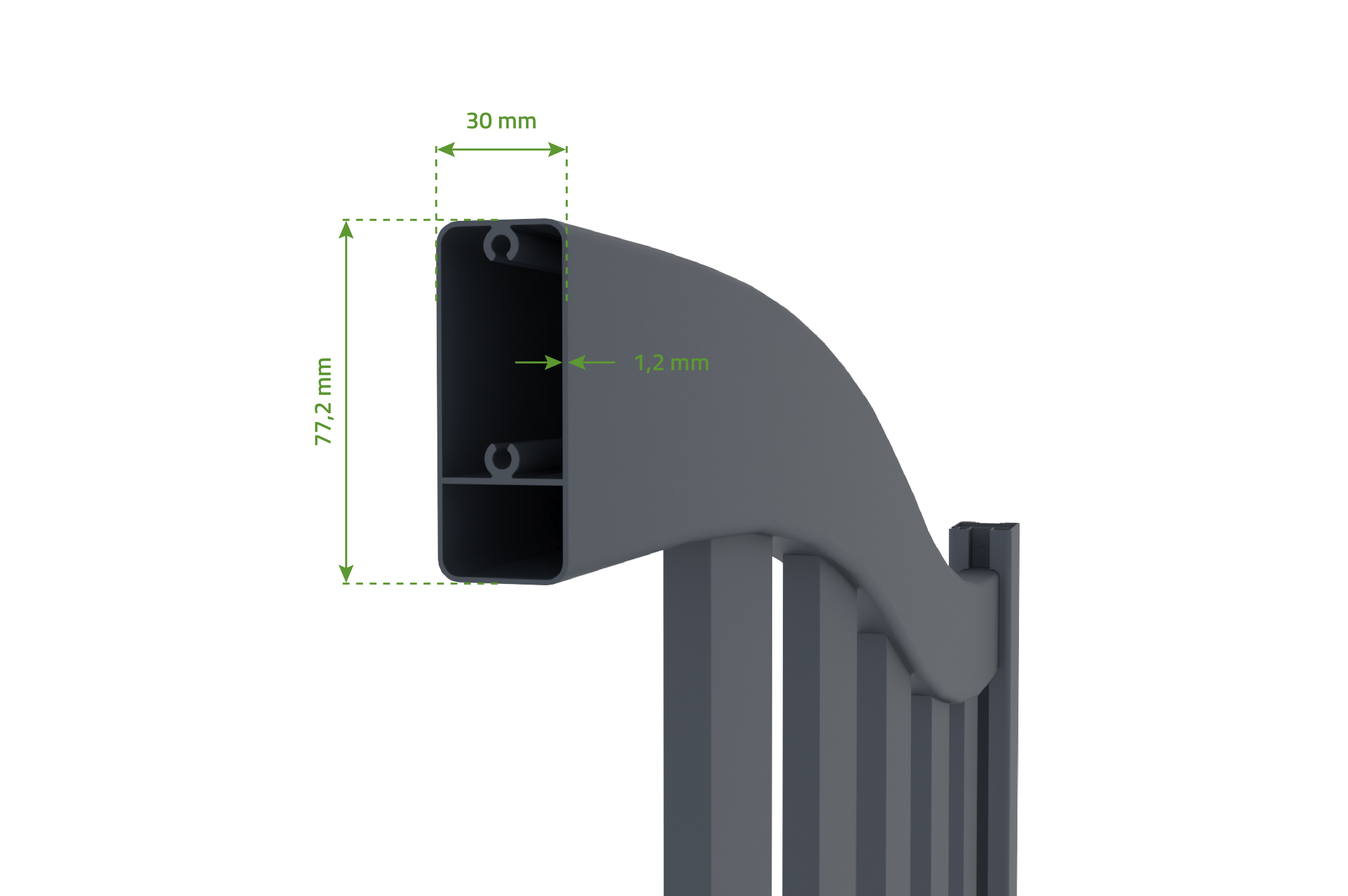 Vārti 1m MEIJE A.160cm pelēks alumīnijs 9