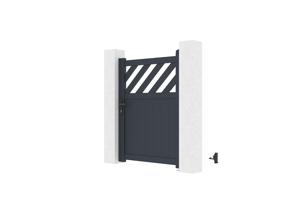 Portillon ajustable en largeur 1m HELMIS H.140cm aluminium gris 4