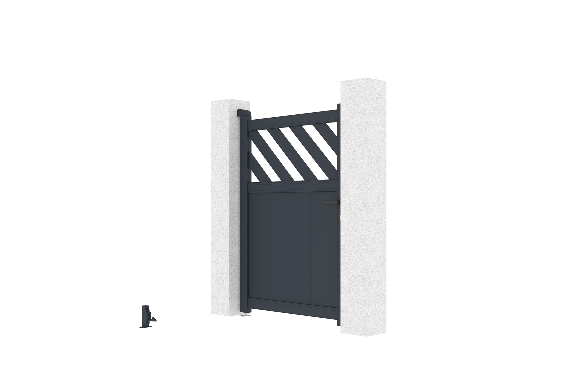 Brama aluminiowa szara 1m HELMIS H.140cm 8