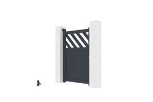 Portillon ajustable en largeur 1m HELMIS H.140cm aluminium gris 8