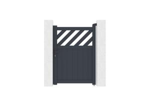 Portillon ajustable en largeur 1m HELMIS H.140cm aluminium gris 2