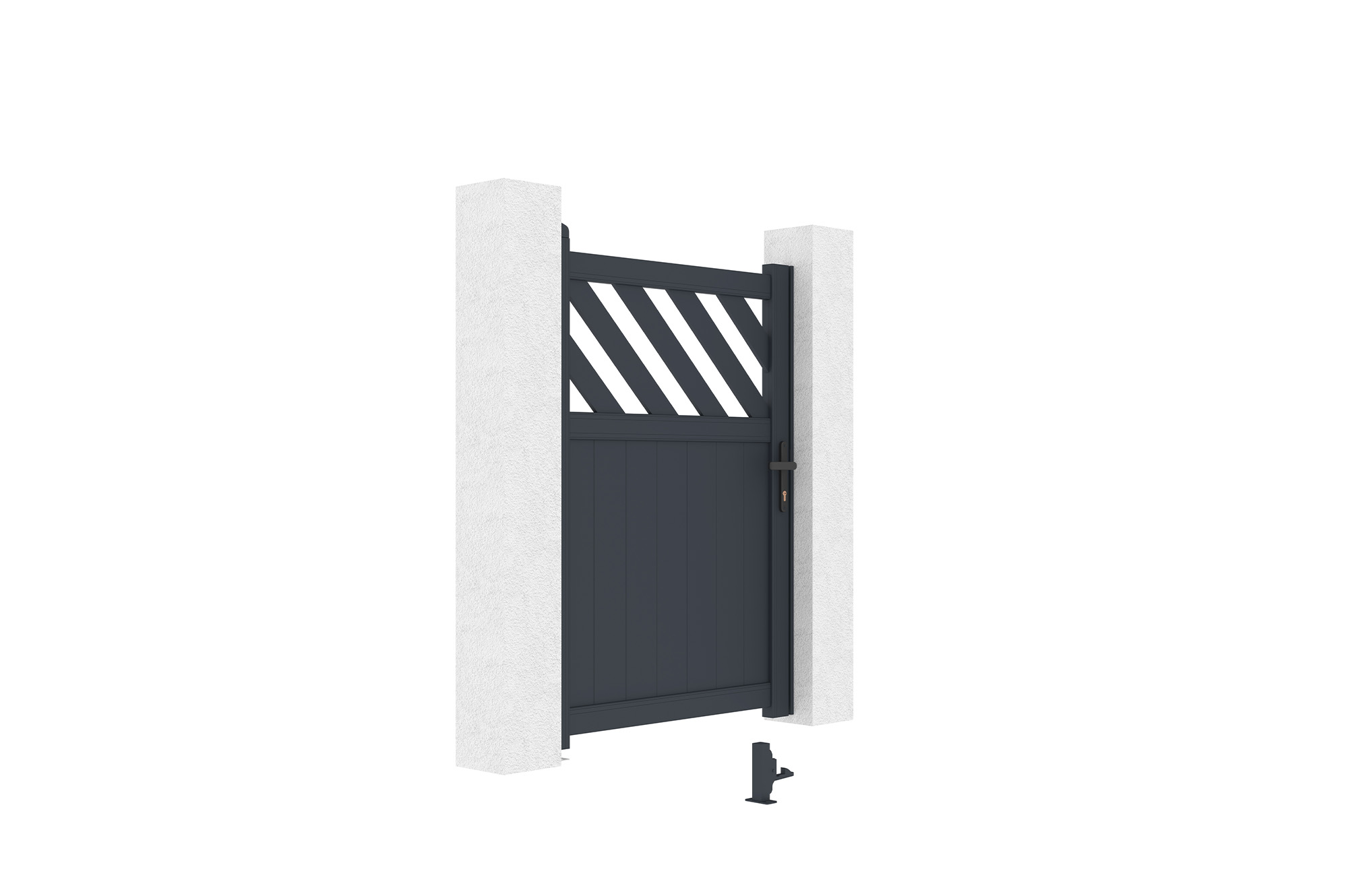 Brama aluminiowa szara 1m HELMIS H.140cm 7