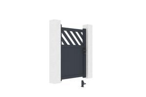 Portillon ajustable en largeur 1m HELMIS H.140cm aluminium gris 7
