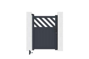 Portillon ajustable en largeur 1m HELMIS H.140cm aluminium gris 6
