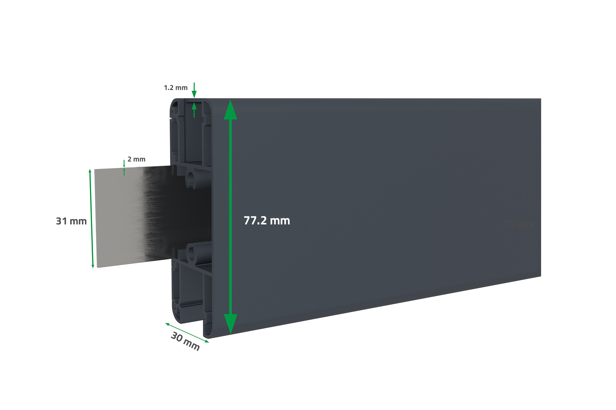 Brama aluminiowa szara 1m HELMIS H.140cm 9