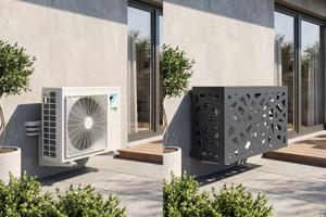 ANETO RUIVO grijze aluminium afdekking voor airconditioning en warmtepomp - maat S 12