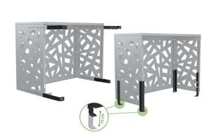 ANETO RUIVO grijze aluminium afdekking voor airconditioning en warmtepomp - maat S 8