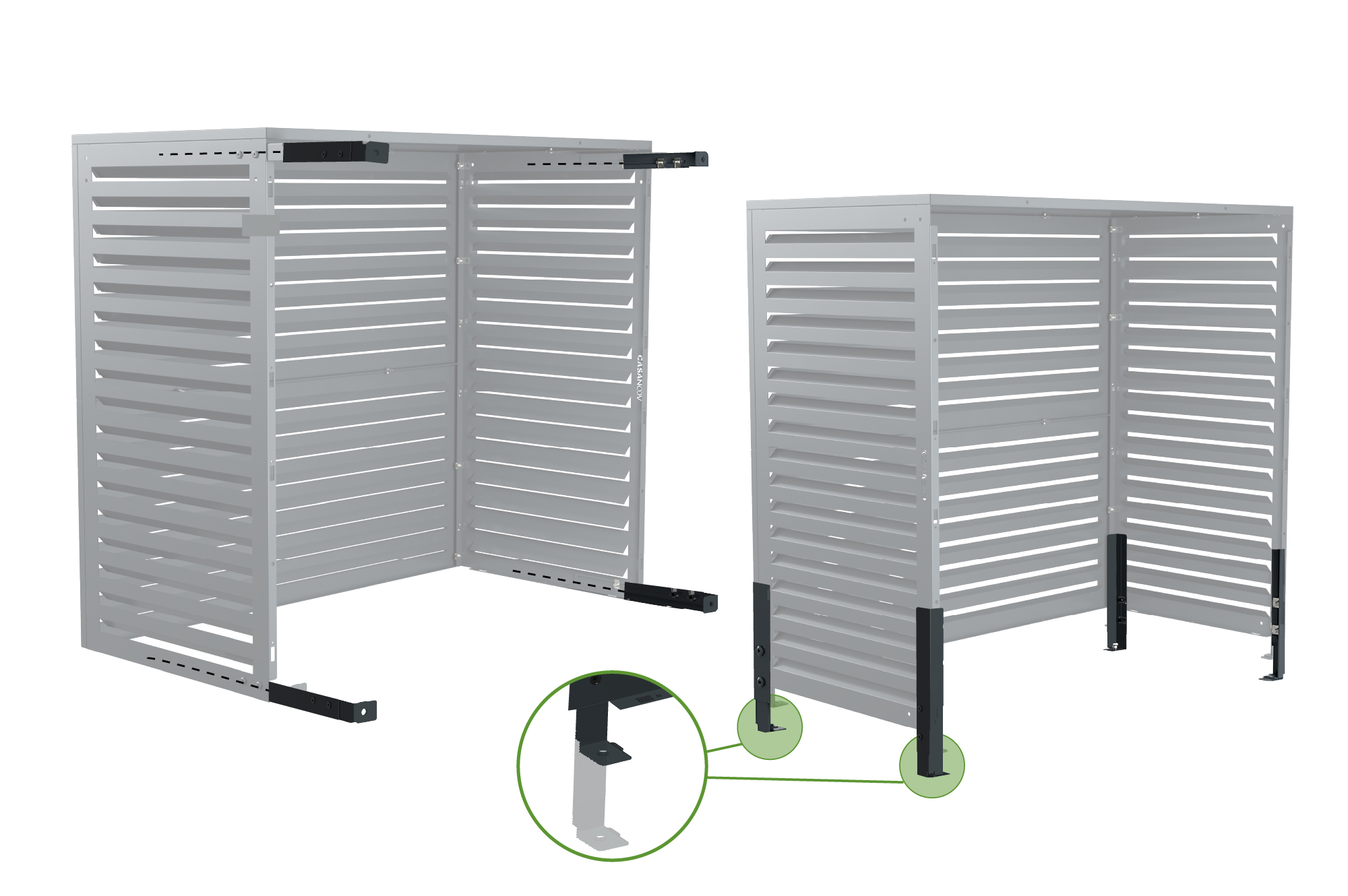 ANETO graue Aluminiumabdeckung für Klimaanlage & Wärmepumpe - Größe XL 8