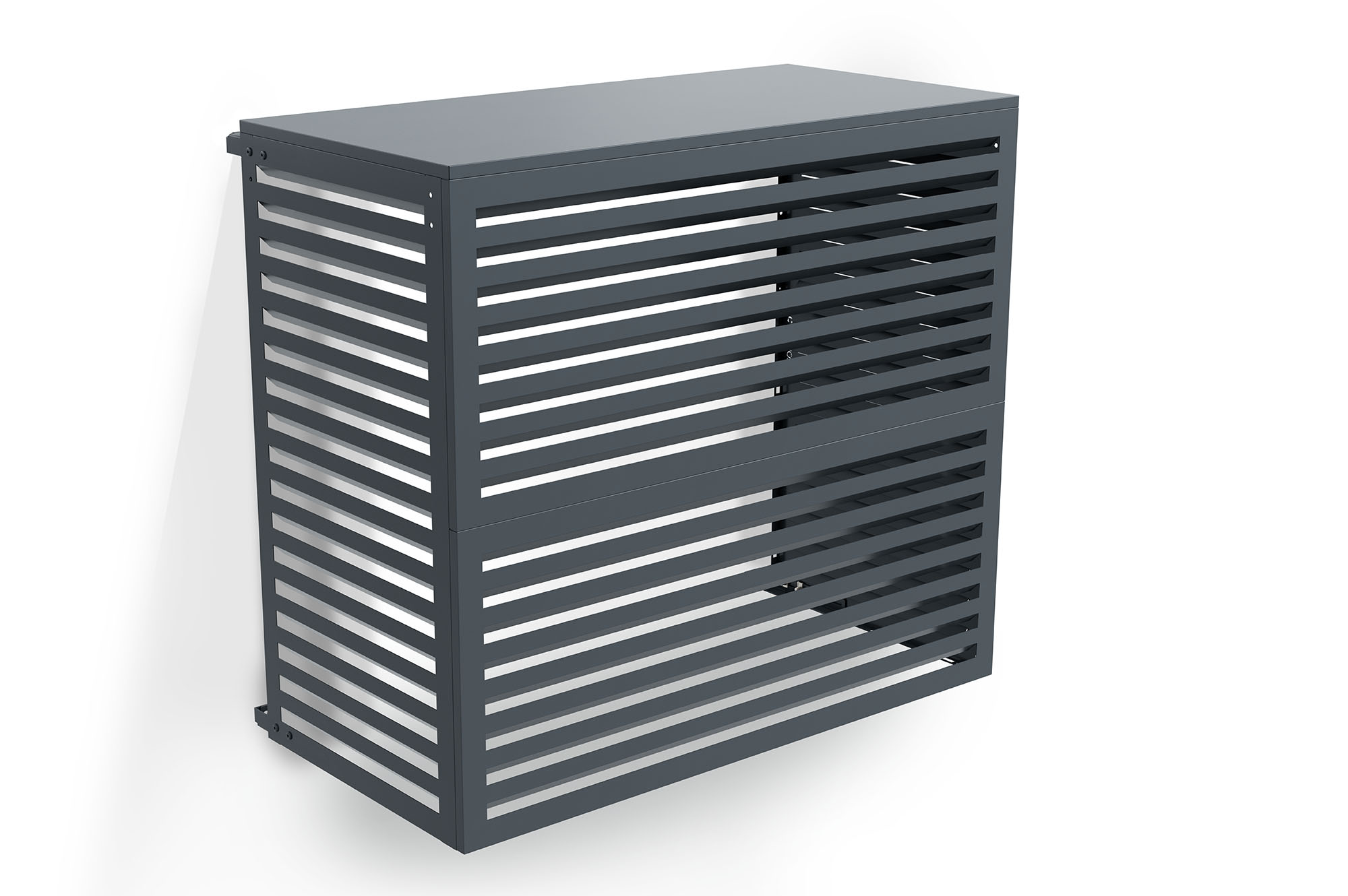 ANETO graue Aluminiumabdeckung für Klimaanlage & Wärmepumpe - Größe XL 2