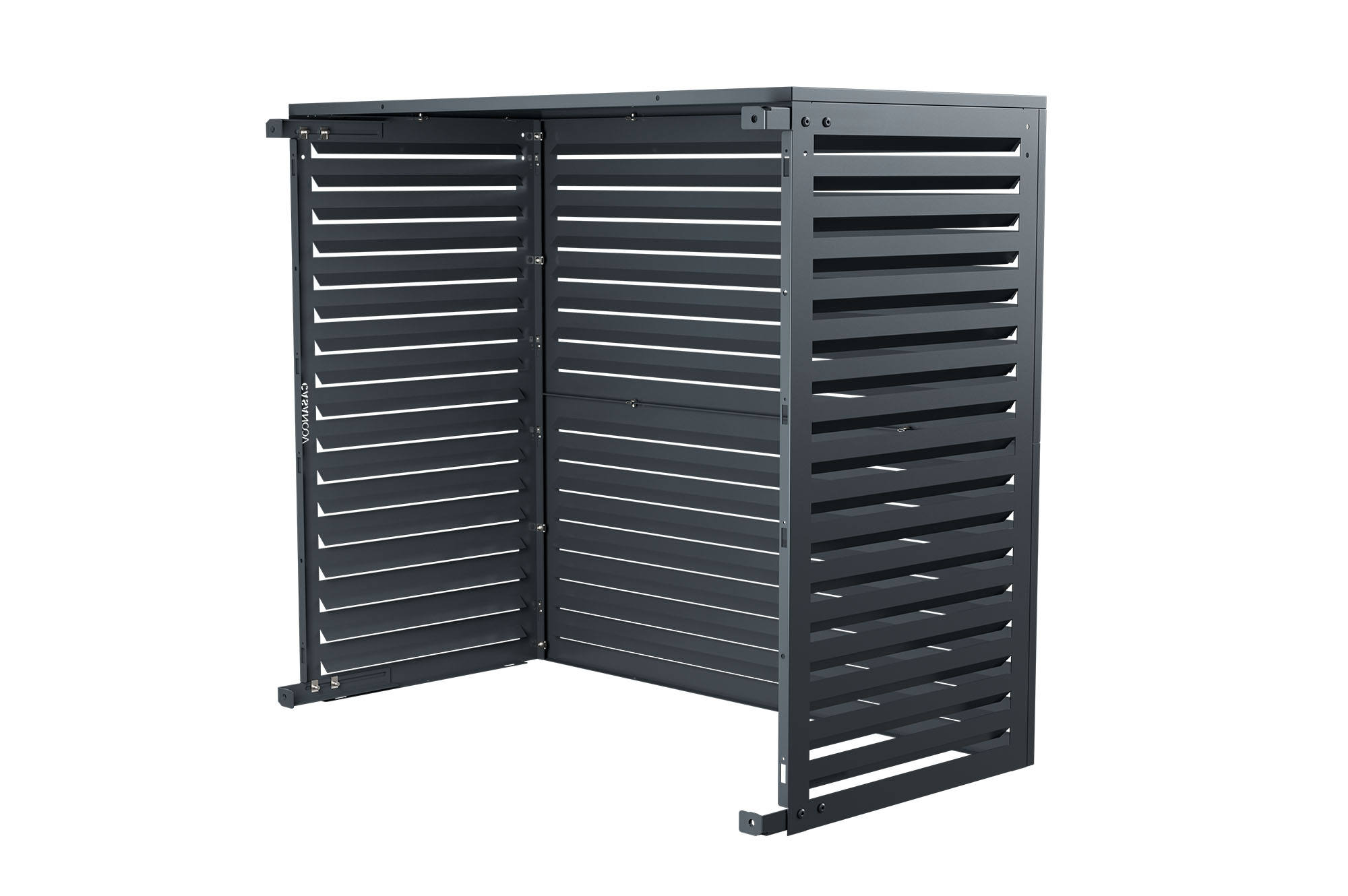 ANETO graue Aluminiumabdeckung für Klimaanlage & Wärmepumpe - Größe XL 5