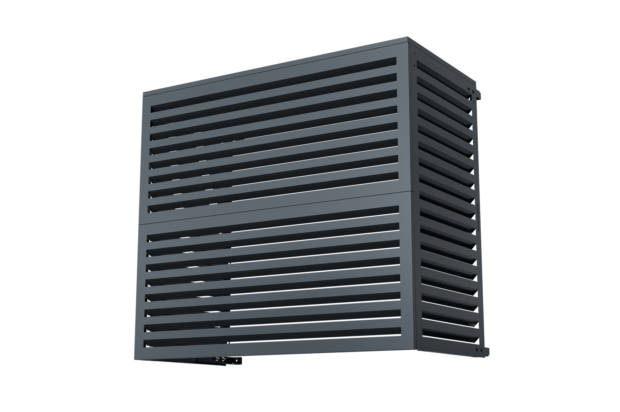 ANETO graue Aluminiumabdeckung für Klimaanlage & Wärmepumpe - Größe XL 14