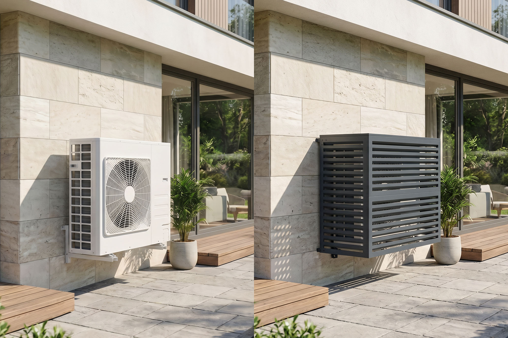 ANETO graue Aluminiumabdeckung für Klimaanlage & Wärmepumpe - Größe XL 12