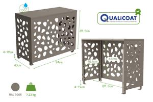 ANETO SUNNY aluminum cover for air conditioner & heat pump, taupe - size S 3