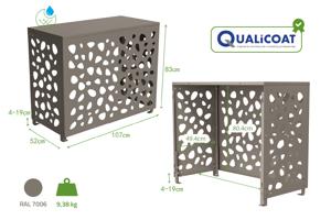 ANETO SUNNY aluminium afdekking voor airconditioner en warmtepomp, taupe - maat M 3