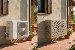 ANETO SUNNY aluminium afdekking voor airconditioner en warmtepomp, taupe - maat M 12