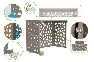 ANETO SUNNY aluminium afdekking voor airconditioner en warmtepomp, taupe - maat M 9