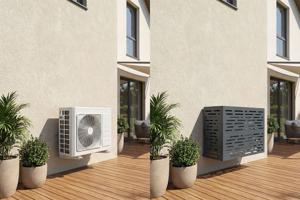 ANETO ARLBERG grijze aluminium afdekking voor airconditioner en warmtepomp - maat L 11