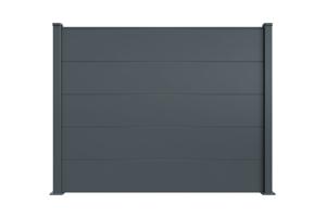 Valla de aluminio con lamas anchas de 10 m de altura, 150 mm, gris antracita - ALPIS 13