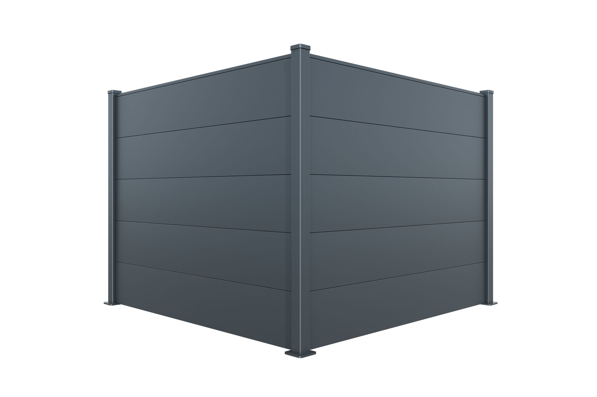 Valla de aluminio con lamas anchas de 10 m de altura, 150 mm, gris antracita - ALPIS 3