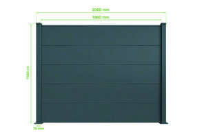 Valla de aluminio con lamas anchas de 10 m de altura, 150 mm, gris antracita - ALPIS 4