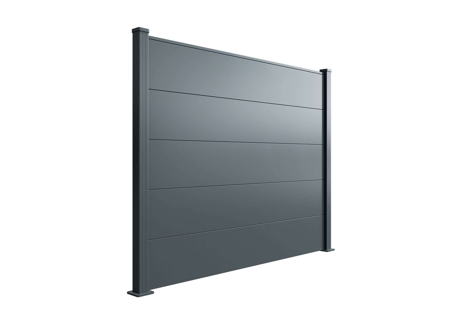 Valla de aluminio con lamas anchas de 10 m de altura, 150 mm, gris antracita - ALPIS 12