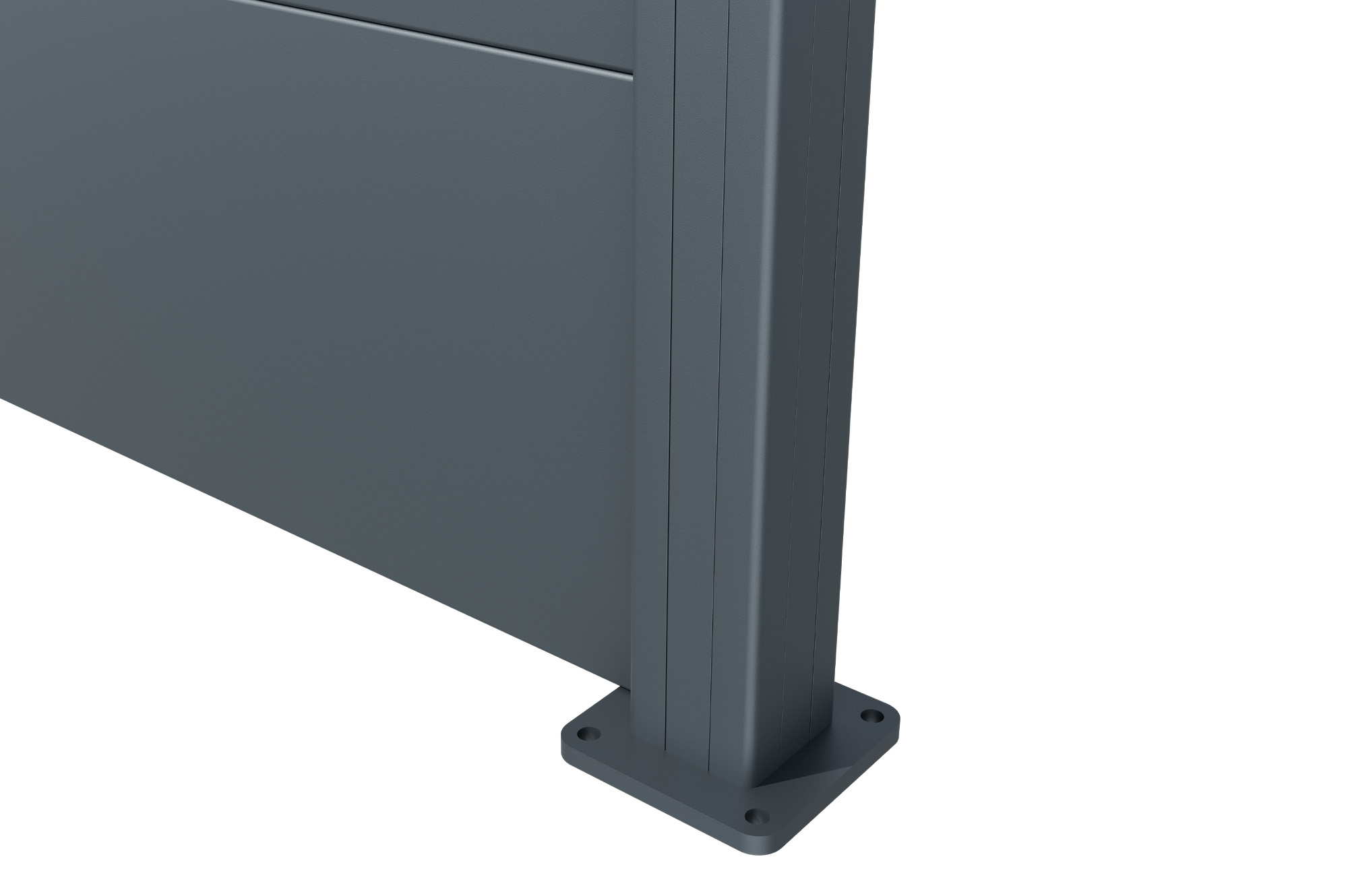 Valla de aluminio con lamas anchas de 10 m de altura, 150 mm, gris antracita - ALPIS 10