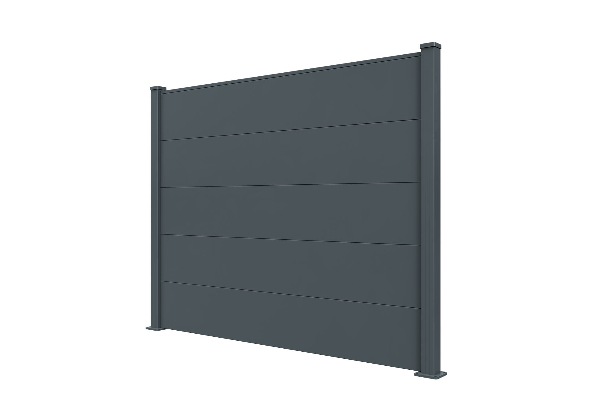 Valla de aluminio con lamas anchas de 10 m de altura, 150 mm, gris antracita - ALPIS 11