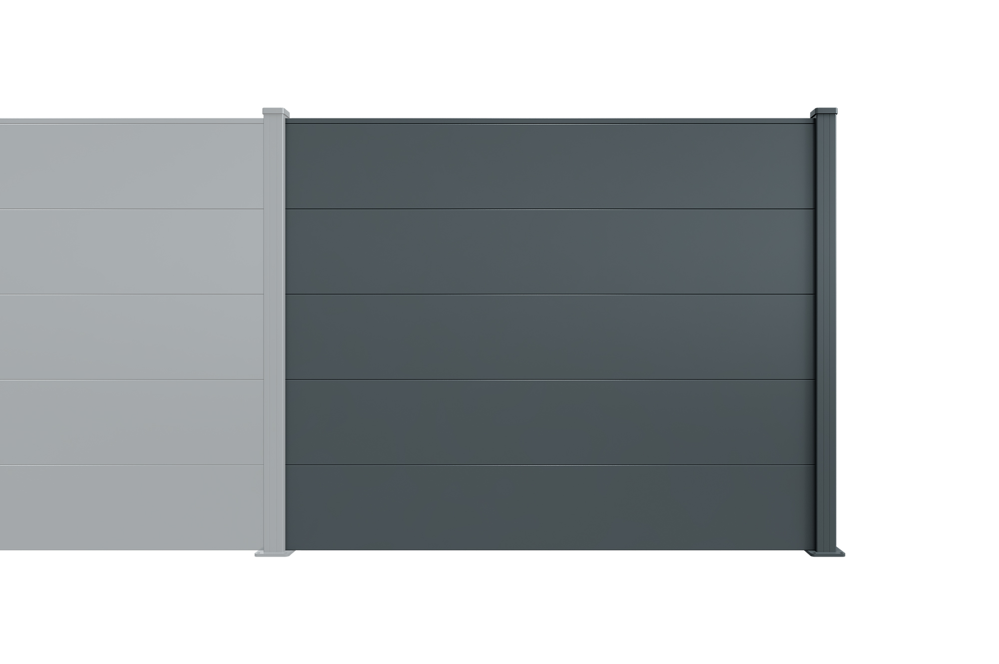 Kit de extensión de valla de aluminio con listones anchos de 2 m de altura, 150 mm, gris antracita - ALPIS main_image