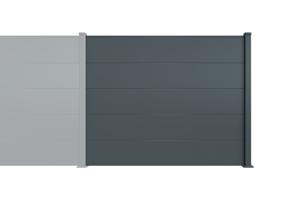 Kit de extensión de valla de aluminio con listones anchos de 2 m de altura, 150 mm, gris antracita - ALPIS main_image