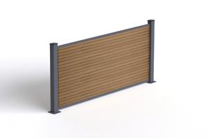 2 m PRIEL koka imitācijas kompozītmateriāla žogs, 90 cm augsts, uz tīkkoka pamatplāksnēm 5