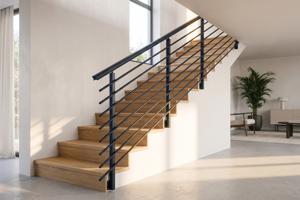Balustradă din aluminiu gri antracit, 380 cm, pentru montare pe perete cu accesorii - KORAB 6