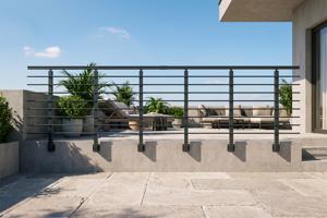 Balustradă din aluminiu gri antracit, 380 cm, pentru montare pe perete cu accesorii - KORAB 2