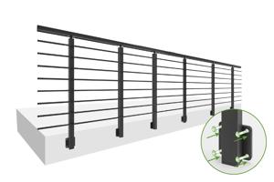 Balustradă din aluminiu gri antracit, 380 cm, pentru montare pe perete cu accesorii - KORAB 4