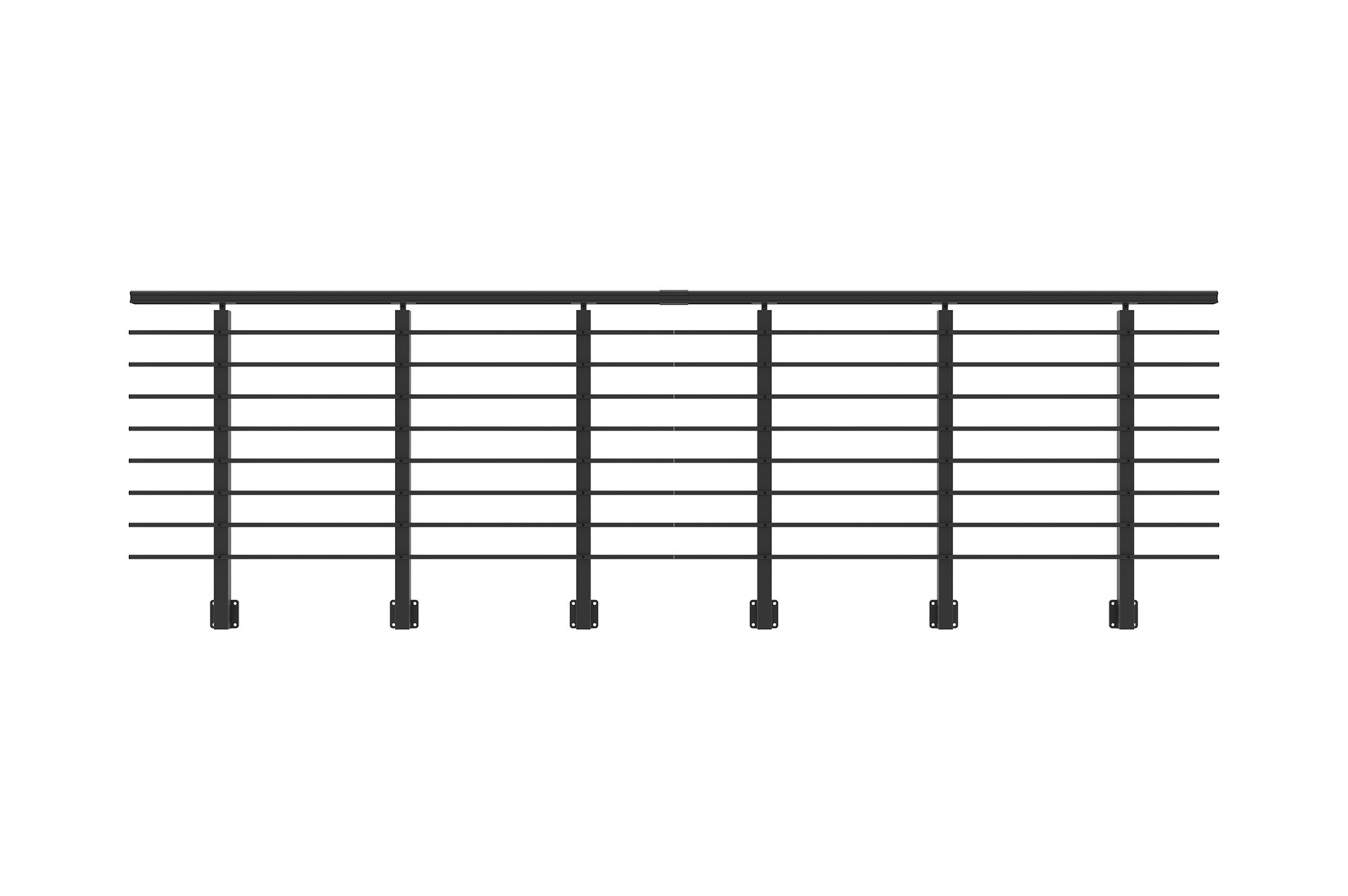 Balustradă din aluminiu gri antracit, 380 cm, pentru montare pe perete cu accesorii - KORAB main_image