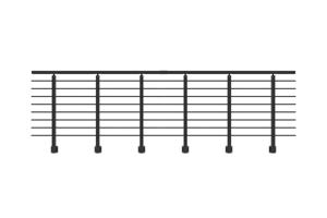 Balustradă din aluminiu gri antracit, 380 cm, pentru montare pe perete cu accesorii - KORAB main image