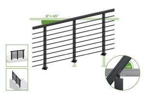 Balustradă din aluminiu gri antracit, 1140 cm, pentru montare pe podea cu accesorii - KORAB 7