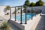 Balustradă din aluminiu gri antracit, 1140 cm, pentru montare pe podea cu accesorii - KORAB thumbnail 10
