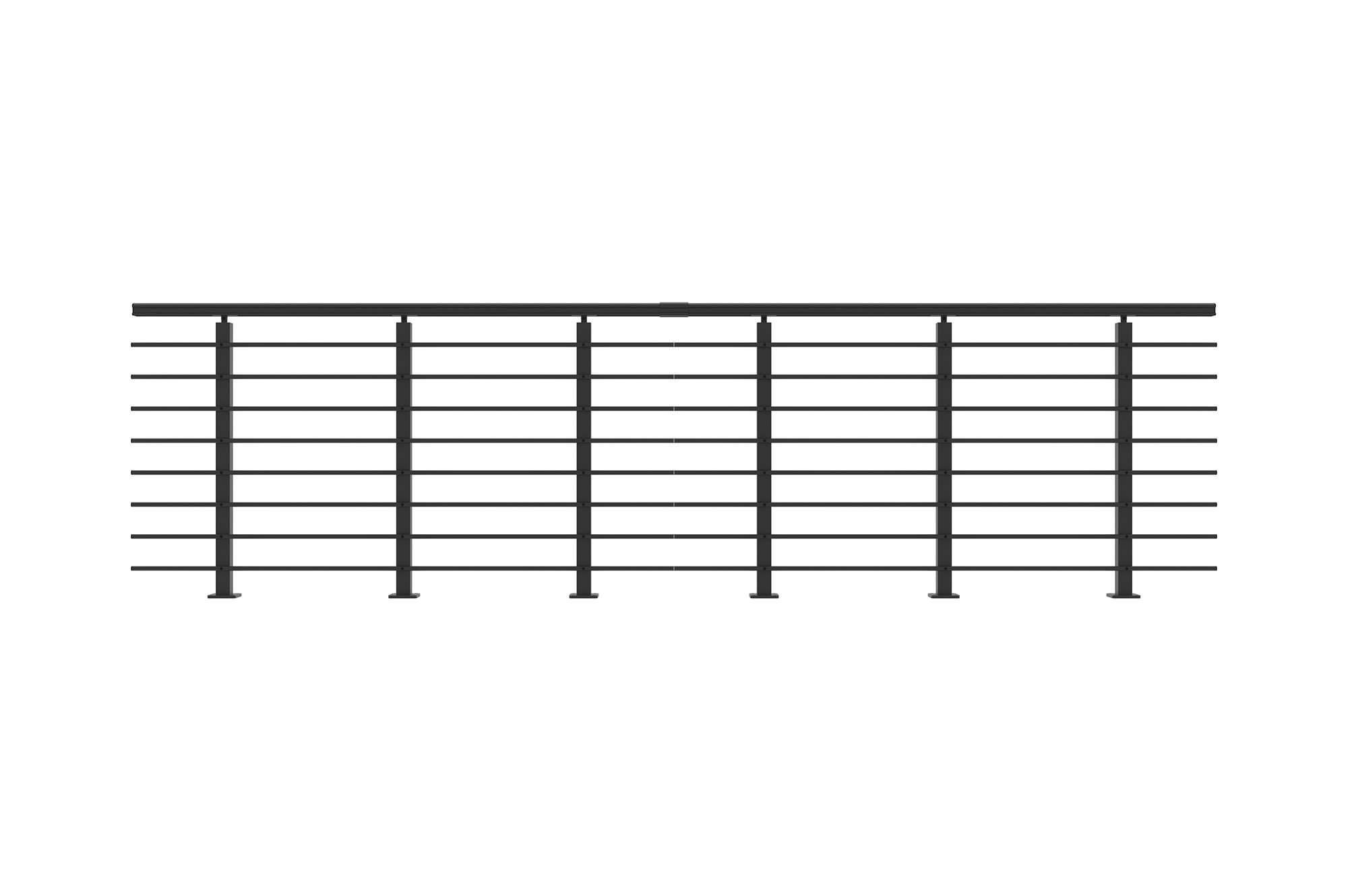Balustradă din aluminiu gri antracit, 380 cm, pentru montare pe podea, cu accesorii - KORAB main_image