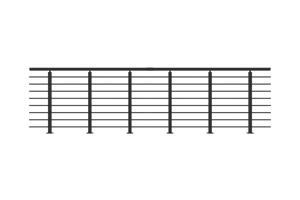 Balustradă din aluminiu gri antracit, 380 cm, pentru montare pe podea, cu accesorii - KORAB main image