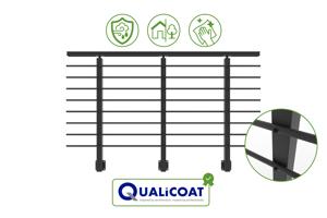 Balustradă din aluminiu gri antracit, 190 cm, pentru montare pe perete cu accesorii - KORAB 9