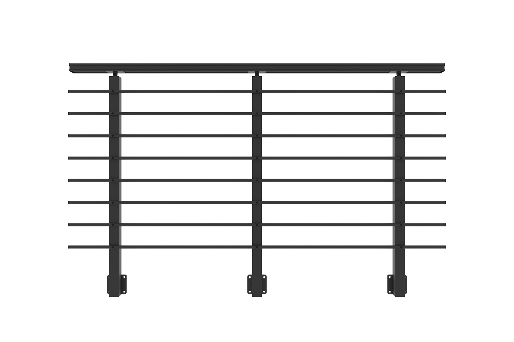 Balustradă din aluminiu gri antracit, 190 cm, pentru montare pe perete cu accesorii - KORAB main_image