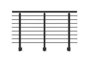 Balustradă din aluminiu gri antracit, 190 cm, pentru montare pe perete cu accesorii - KORAB main image