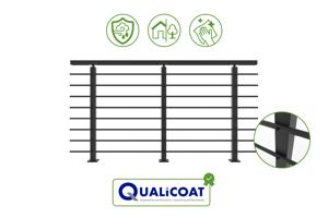 Balustradă din aluminiu gri antracit, 190 cm, pentru montare pe podea cu accesorii - KORAB 9