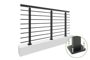 Balustradă din aluminiu gri antracit, 190 cm, pentru montare pe podea cu accesorii - KORAB 4